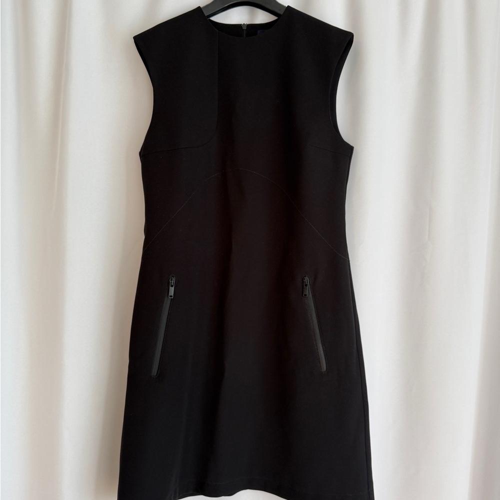 Louis Vuitton Uniform - Elegant Black Sleeveless Dress - Faux Zippers - Size 34